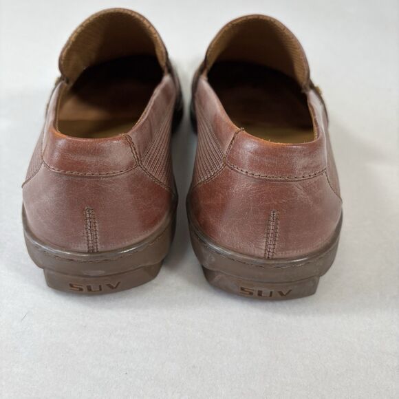 ALDO BRUE Penny Loafers Brown Perforated Italian Nabuk Leather Shoes - Picture 4 of 12